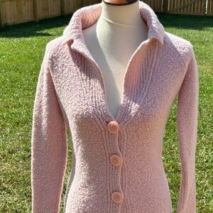 Pink button down cardigan
